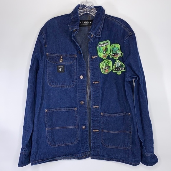 L.C King Denim Mt. Dew Collab Patchwork Jean Jacket Size Small Men’s - Picture 1 of 7